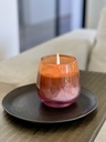 Scented candle bowl with pink to orange design - Ø12x11cm - 1 - int. cot. - p/4