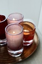 Cylindrical votive - glass - old purple - Ø 7x12cm - p/6
