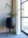 Planter on brass stand - metal - black + brass antique - Ø 50x85cm - p/1/1