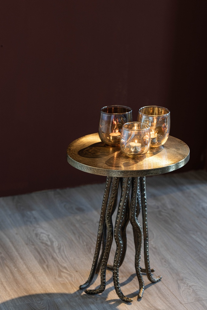Octopus table - metal - gold antique - Ø41x51.5cm - p/1/1