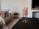 Handforged table candle holder - metal - brass antique - medium Ø 6x29cm - p/2/16