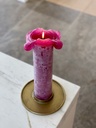 Candleholder plate for candle Ø 7 - aluminium - antique gold - Ø 22x2cm - p/4/12