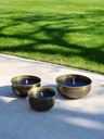 Set of 3 gold antique hammered outdoor candles - Ø30x12cm / Ø25x12cm / Ø20x 12cm - 1 - ext. cot. - p /1 
