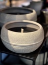 Grey aged terracotta outdoor bowl candle - Ø 24x13cm - 1 - ext. cot. - p /4/1