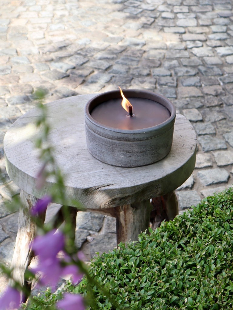 Round choco aged terracotta pot - Ø 18 x 8cm - 1 - ext. cot. - p/4
