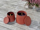 Red terracotta scented (Lavender / Rosemary / Pine) outdoor candle - Conical with cover in Black Giftbox - Ø 20x19cm - 1 ext. cot. - p /2