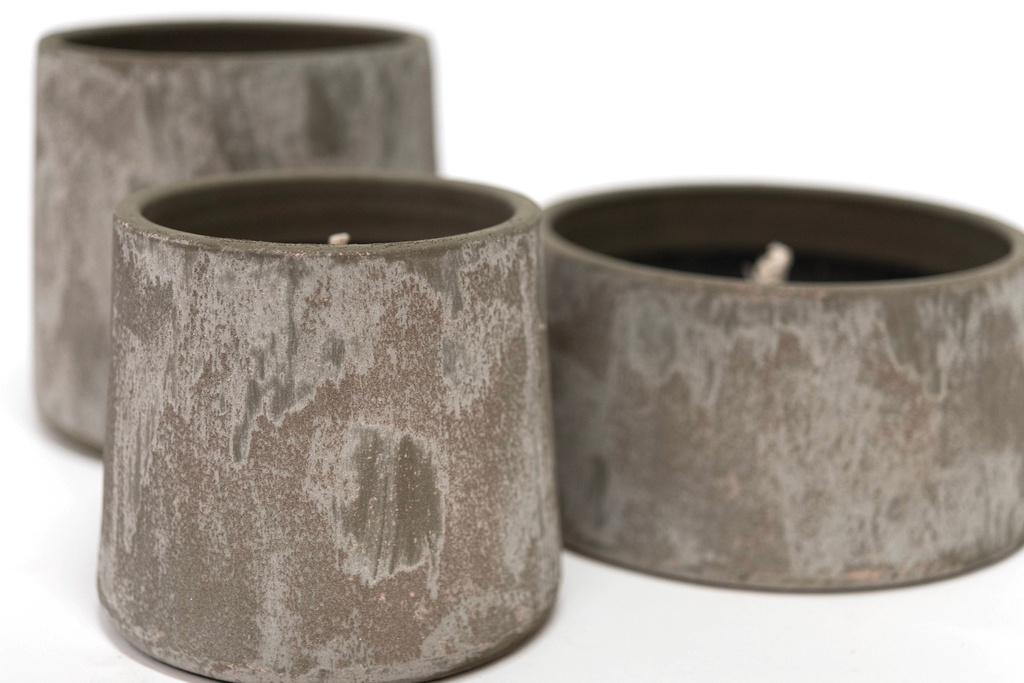 Beige terracotta outdoor candle - Ø 16x14cm - 1 - ext. cot. - p /6
