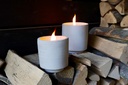Round grey concrete/white terracotta pot - Ø 14 x 15cm - outdoor candle -1 ext. coton wick - p/8