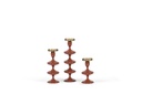 Enamel candleholder for Ø8,6 - metal - enamel terracotta - medium Ø10,5x29cm - p1/4