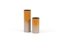 Vase enamel 2 tones - Iron - Enamel ochre beige - Ø 10x30cm - p/2/4