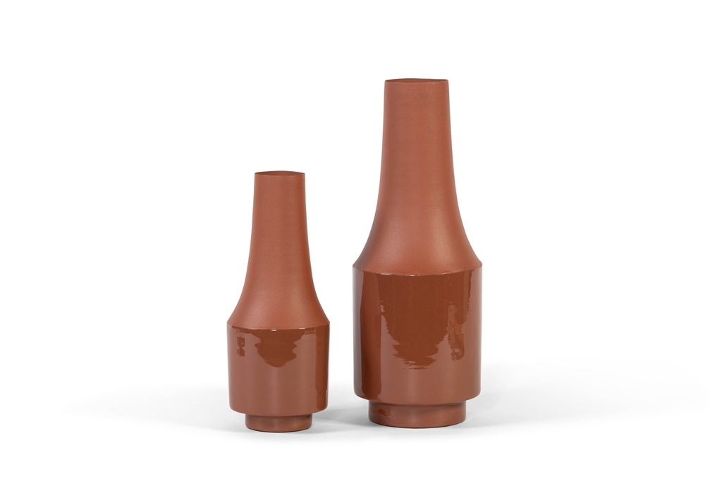 Vase Enamel - Iron - terracotta - Ø 17x44cm - p/4/4