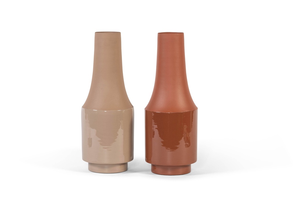 Vase Enamel - Iron - terracotta - Ø 17x44cm - p/4/4