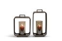 Lantern - nickle antique with smoke glass - Iron - 31 x 20 x 41cm - p/1/2