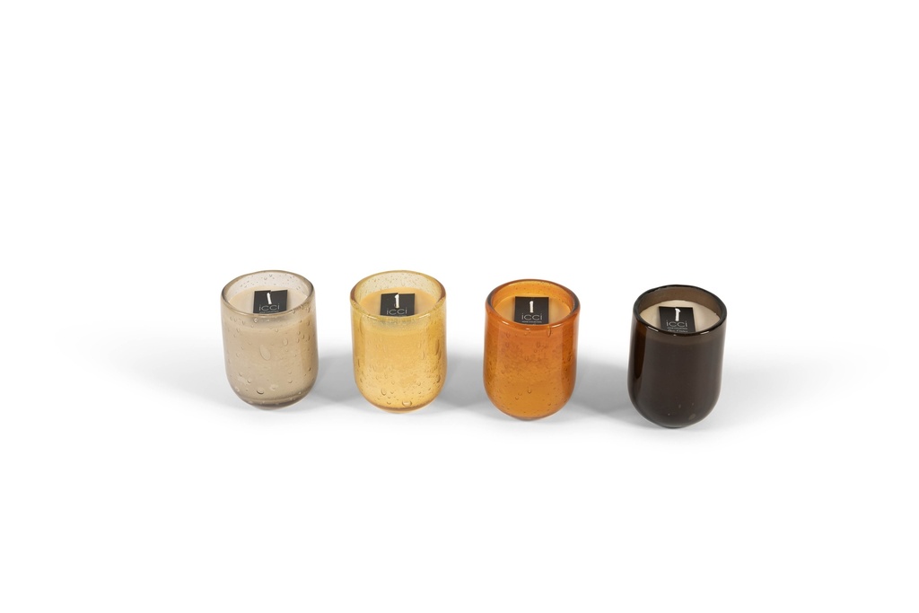 Scented candle amber bubble votive - Ø 8x10cm - 1 - int. cot. - p/6