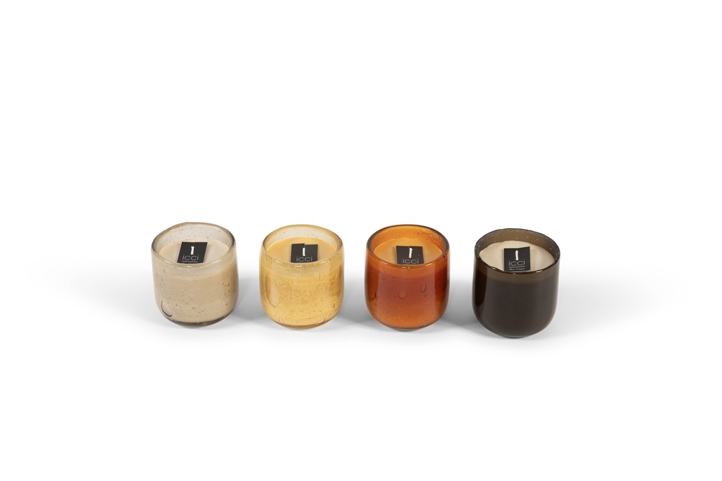 Scented candle amber bubble votive - Ø 9x9cm - 1 - int. cot. - p/6