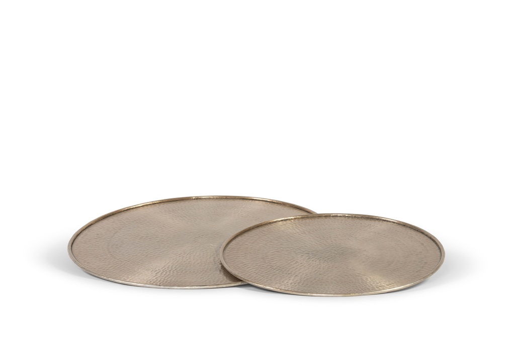 Hammered round tray - aluminium - light gold - Ø45cm - p/2