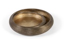 Set of 2 ribbed bowls - aluminium - dark antique brass - Ø59x10,5cm/Ø48x8,5cm - p/1/4