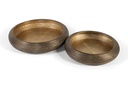 Set of 2 ribbed bowls - aluminium - dark antique brass - Ø59x10,5cm/Ø48x8,5cm - p/1/4