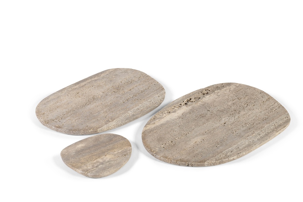 Travertine plate - travertine - grey - 45x30x1,4cm - p/1/2