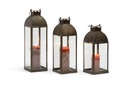Lantern aged antique - iron & glass - brass antique - Ø16x16x54cm - p1/6