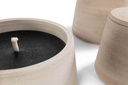Grey terracotta scented (Lavender / Rosemary / Pine) outdoor candle - Conical with cover in Black Giftbox - Ø 23x12cm - 1 ext. cot. - p /2