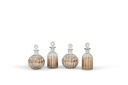 Bottle ribbed retro - smoke luster - glass - Ø 7x18cm - 1/12