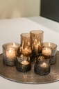 T-Light holder base stonestructure brown luster - glass - Ø 8x15cm - 4/8