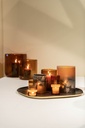 T-Light holder amber-cream-amber - glass - Ø 6x11cm - 4/32