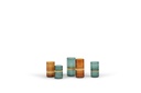 T-Light holder green-cream-green - glass - Ø 6x11cm - 4/32