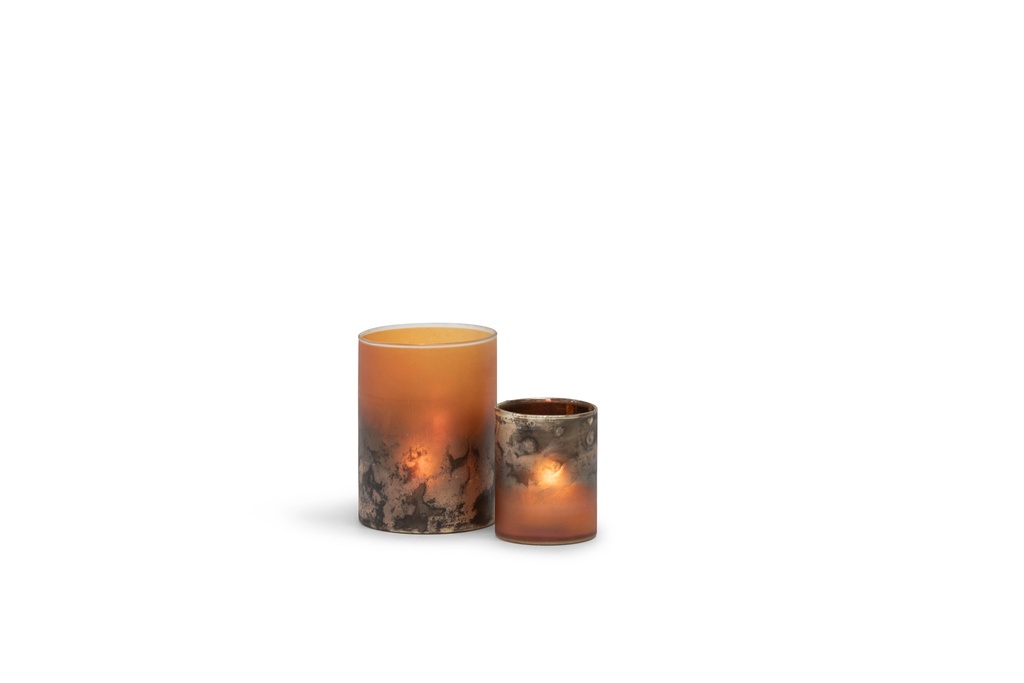Vase half silver half orange small - Ø10x13cm - 1/12
