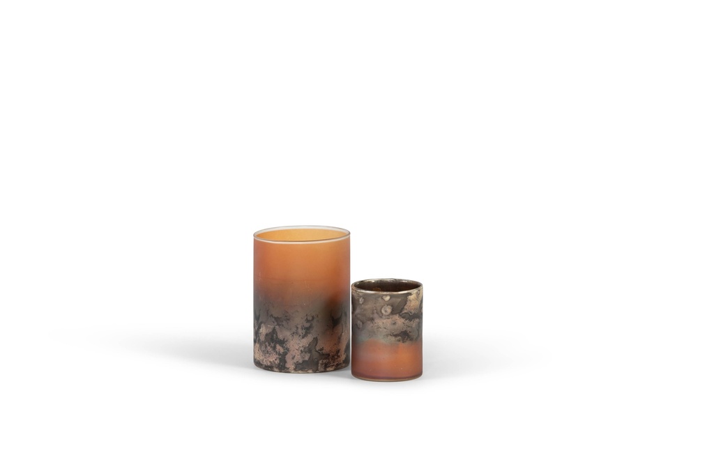 Vase half silver half orange big - Ø14x20cm - 1/8