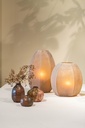 Mouthblown vase vertical flat cutting stone finish amber big - Ø28x46cm - 1/1