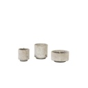Round grey concrete/white terracotta pot - Ø 11 x 12cm -outdoor candle -1 ext. coton wick - p/8