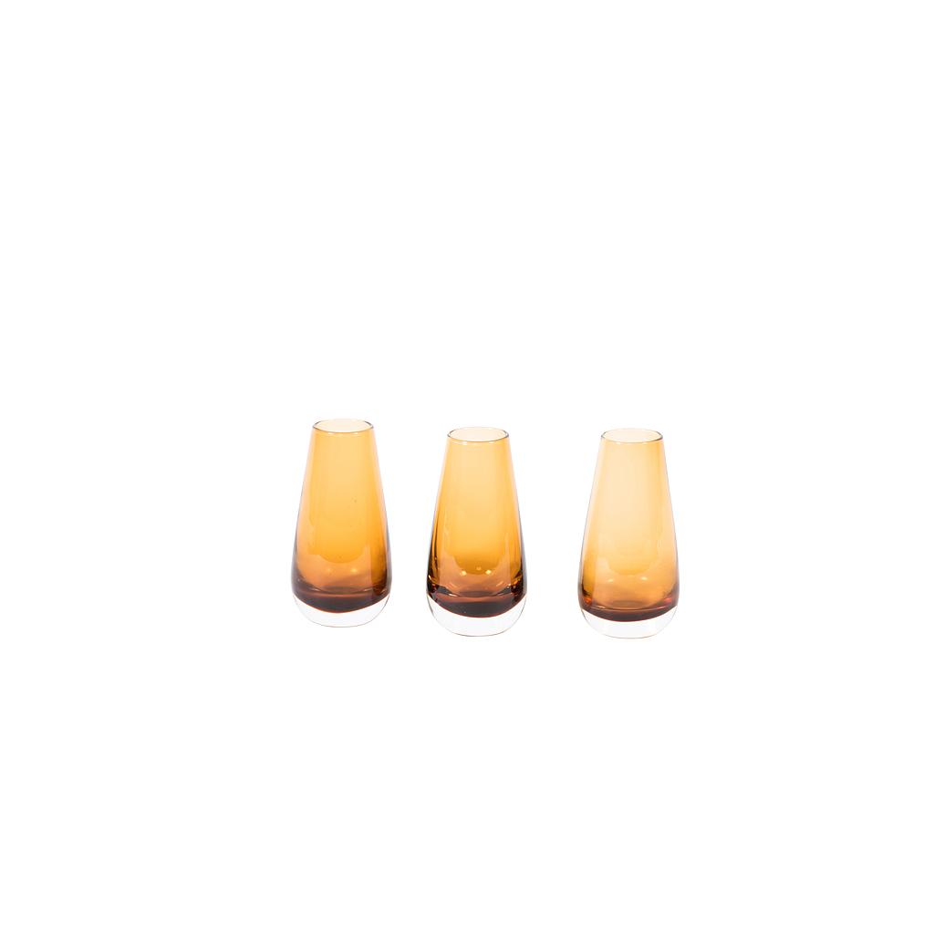 Vase - glass - amber - small Ø 7,5x14cm - p/6/1