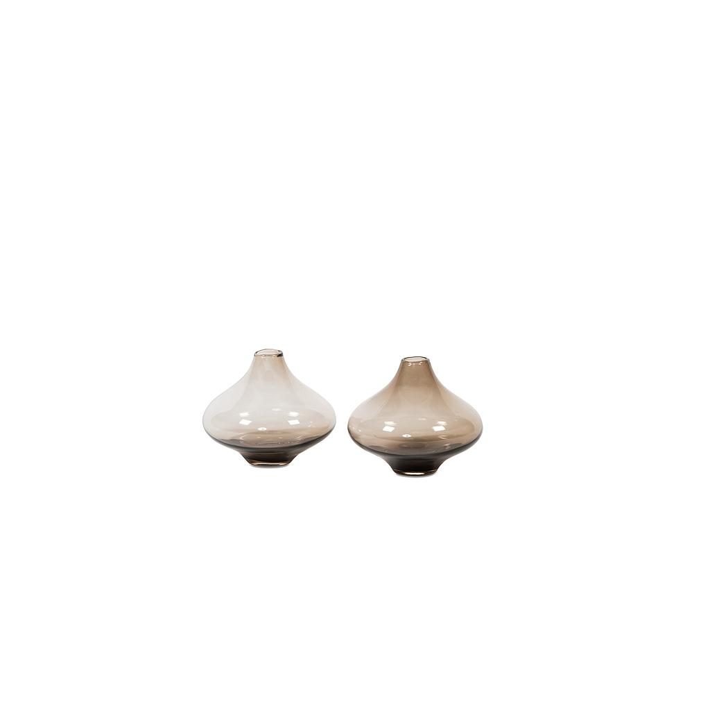 Dropvase - glass - mocha - small Ø 15 x 12,5 - p/4/1