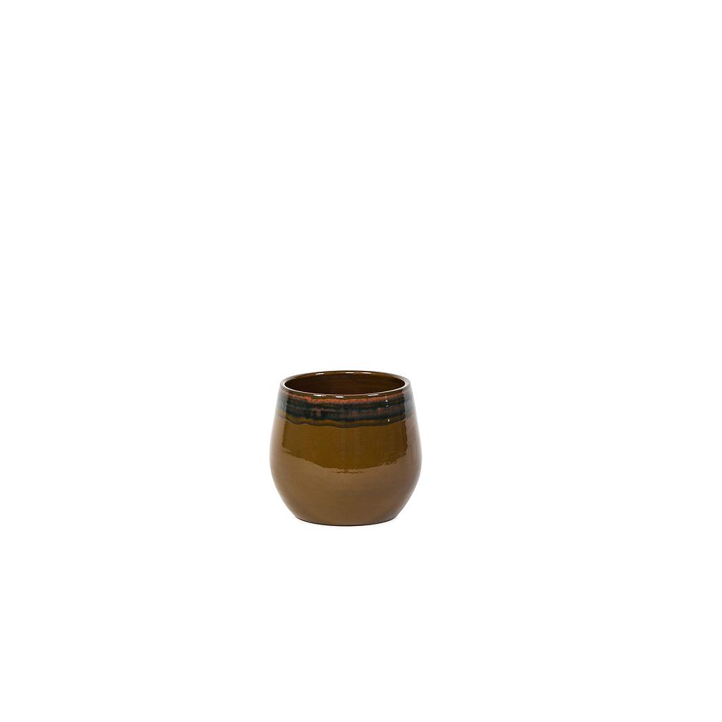 Rounded planter - terracotta - ochre - medium Ø 23x20cm - p/1/1