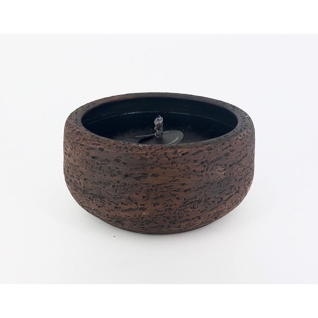 Rusted terracotta outdoor candle bowl - Ø 28 x 13cm - p/4 + CITRONELLA