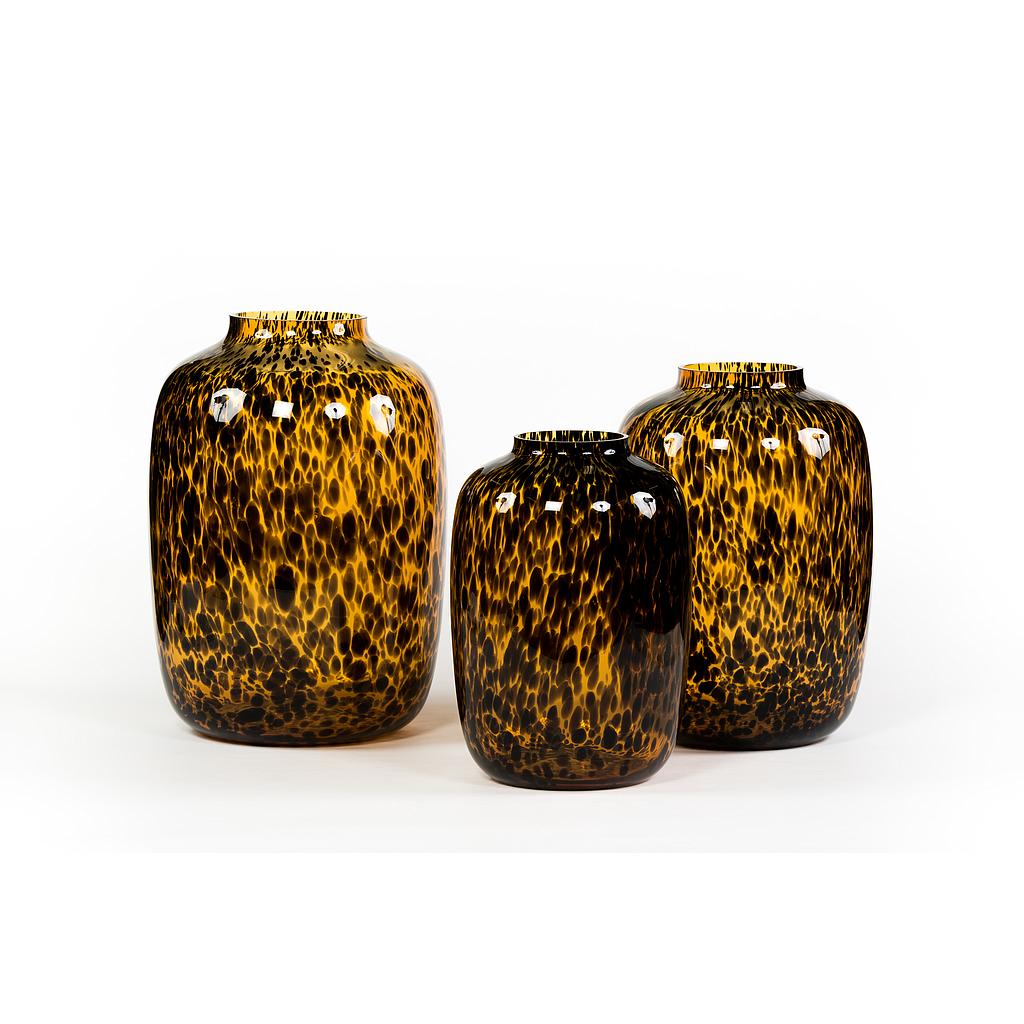 Leopard spotted bulb - glass - amber + black - medium Ø 28,5x40cm - p/1/1