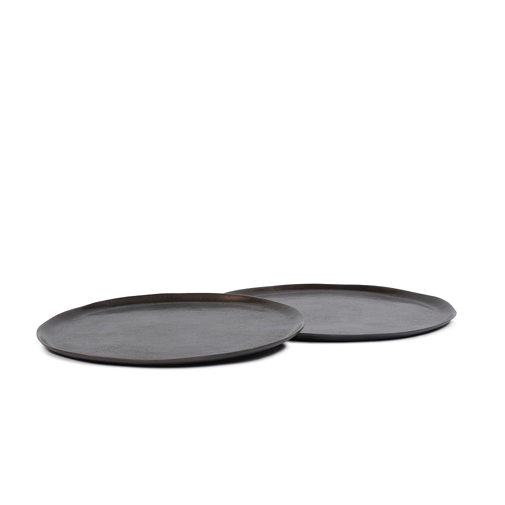 Organic tray - aluminium - antique copper - Ø 30x2cm - p/1/10