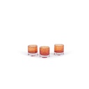 Cylindrical votive - glass - orange red - Ø 8,5 x 8,5 cm - p/6