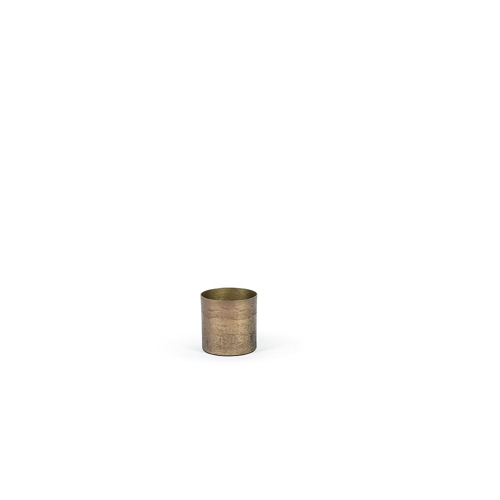 Vase textured - metal - brass antique - Ø 12x12cm - p/4/12