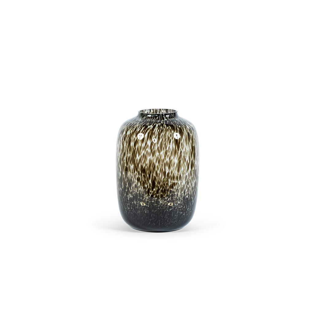 Bulb big smoke black spotted - glass - smoke leopard - Ø 32,5x45cm - p/1/1