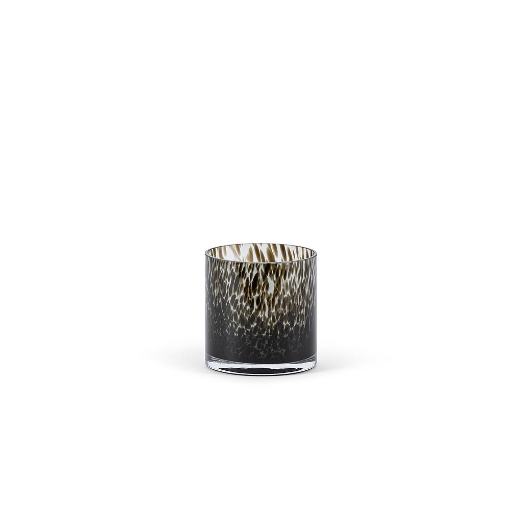 Vase - glass - smoke black spotted - Ø 12x12cm - p/ 4/1