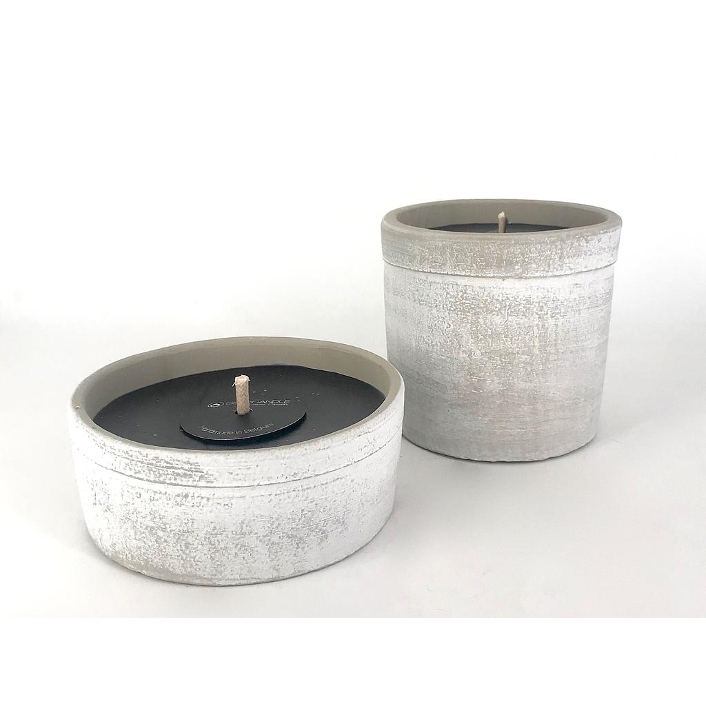 Round white terracotta planter - Ø 15x15cm - 1 ext. cot. - p/6 + CITRONELLA