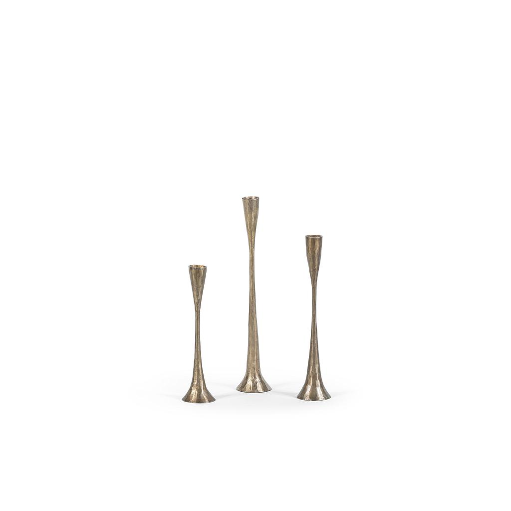 Handforged table candle holder - metal - brass antique - large Ø 6x35cm - p/2/16