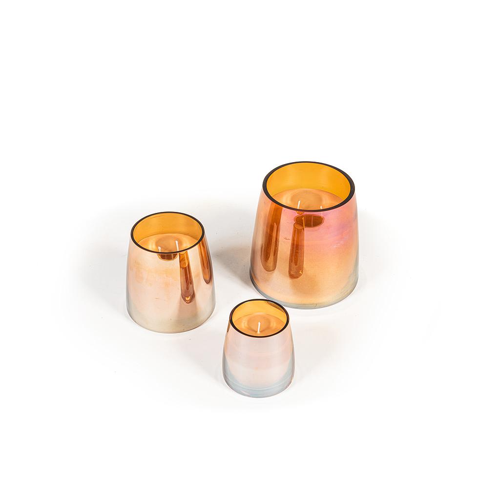 Scented candle conical amber luster - Ø 9x9cm - 1 - int. cot. - p/6/1