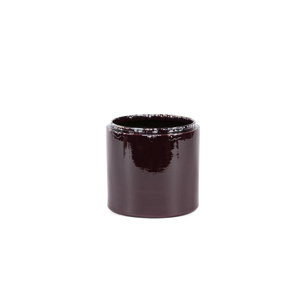 Flowerpot - terracotta - purple glazed - Ø18x 21cm - p/4
