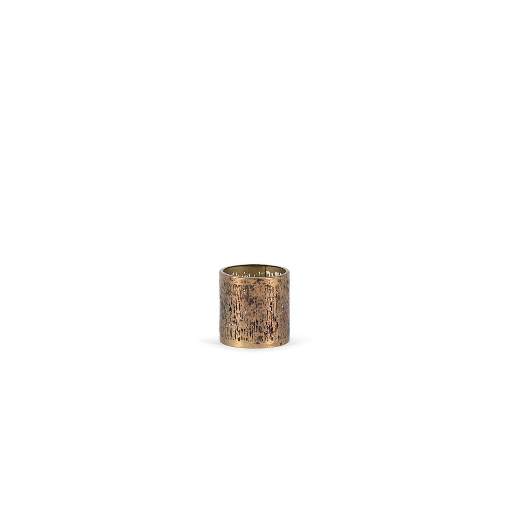 Tlight holder - metal - brass patina - Ø10 x 10cm - p/6/1