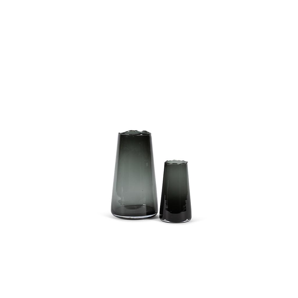 Vase organic rim - glass - smoke - Ø13.5 x 24cm - p/2