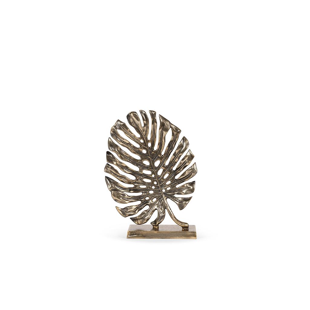 Leaf sculpture small - metal - antique gold - 38x28cm - p/1/8